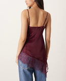 Women's Satin Lace Camisole | V-Neck Open-Back Tank Top