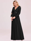Women's Fall Long Sleeve Mother of the Bride Dress | Chiffon