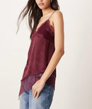 Women's Satin Lace Camisole | V-Neck Open-Back Tank Top