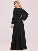 Women's Fall Long Sleeve Mother of the Bride Dress | Chiffon