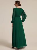 Women's Fall Maxi Mother of the Bride Dress | Long Sleeve