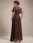Women's Sequin A-Line Mother of the Bride Dress | Formal Maxi