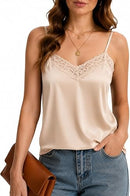 Women's Silk Satin Camisole Top | Adjustable Strap Cami