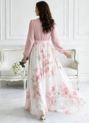 Women's Floral Boho Maxi Dress | Long Sleeve Chiffon