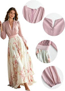 Women's Floral Boho Maxi Dress | Long Sleeve Chiffon