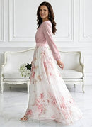 Women's Floral Boho Maxi Dress | Long Sleeve Chiffon