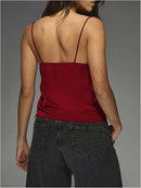 Women's Satin Lace Camisole | V-Neck Sleeveless Tank Top