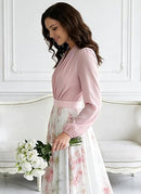 Women's Floral Boho Maxi Dress | Long Sleeve Chiffon