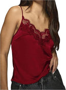 Women's Satin Lace Camisole | V-Neck Sleeveless Tank Top