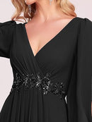 Women's Fall Long Sleeve Mother of the Bride Dress | Chiffon