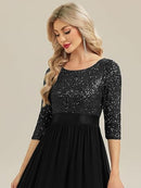 Women's Sequin Maxi Formal Dress | Fall Winter Evening Gown